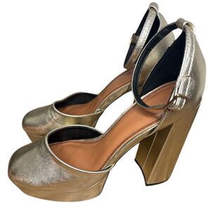 ASOS Metallic Gold Platform Heels Size: 10